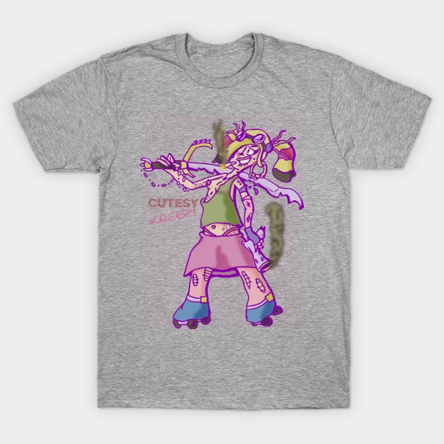 Roller Derby Girl: Sinnamon T-Shirt by CutesyKreepy